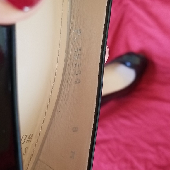 Stuart Weitzman Black Patent Peep Toe Heel - Picture 7 of 11